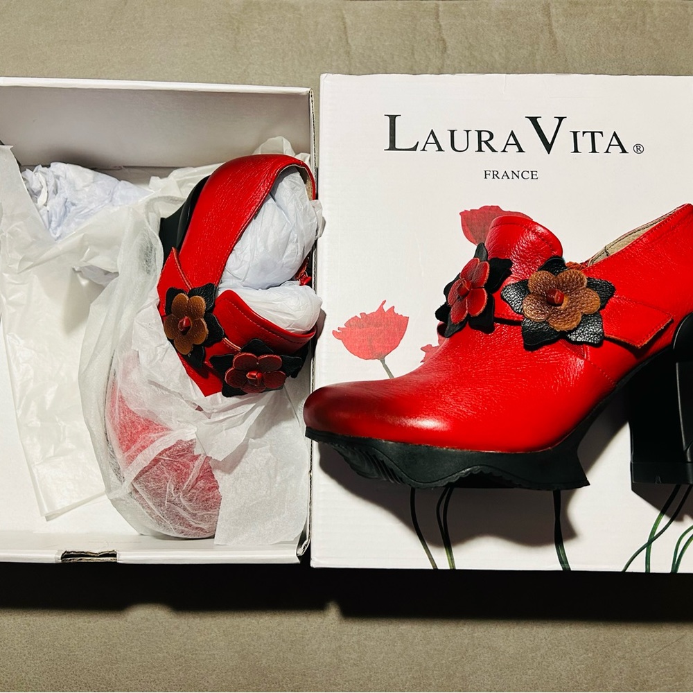 NEW LAURA VITA ARMANCEO BOOTIES LEATHER